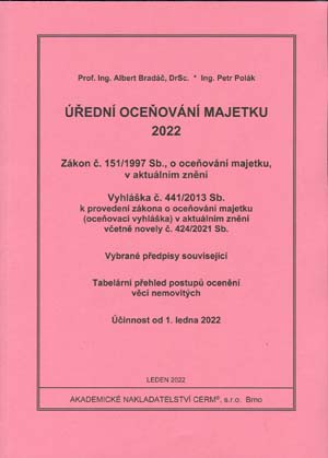 Bradáč, A., Polák, P.: Úřední oceňování majetku 2022